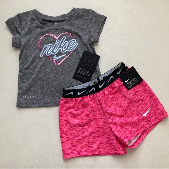 Nike baby girl cute pink shorts set 2204